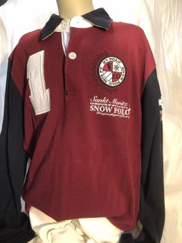 HV Polo Herren Langarm Poloshirt Lugano Gr. L Merlot